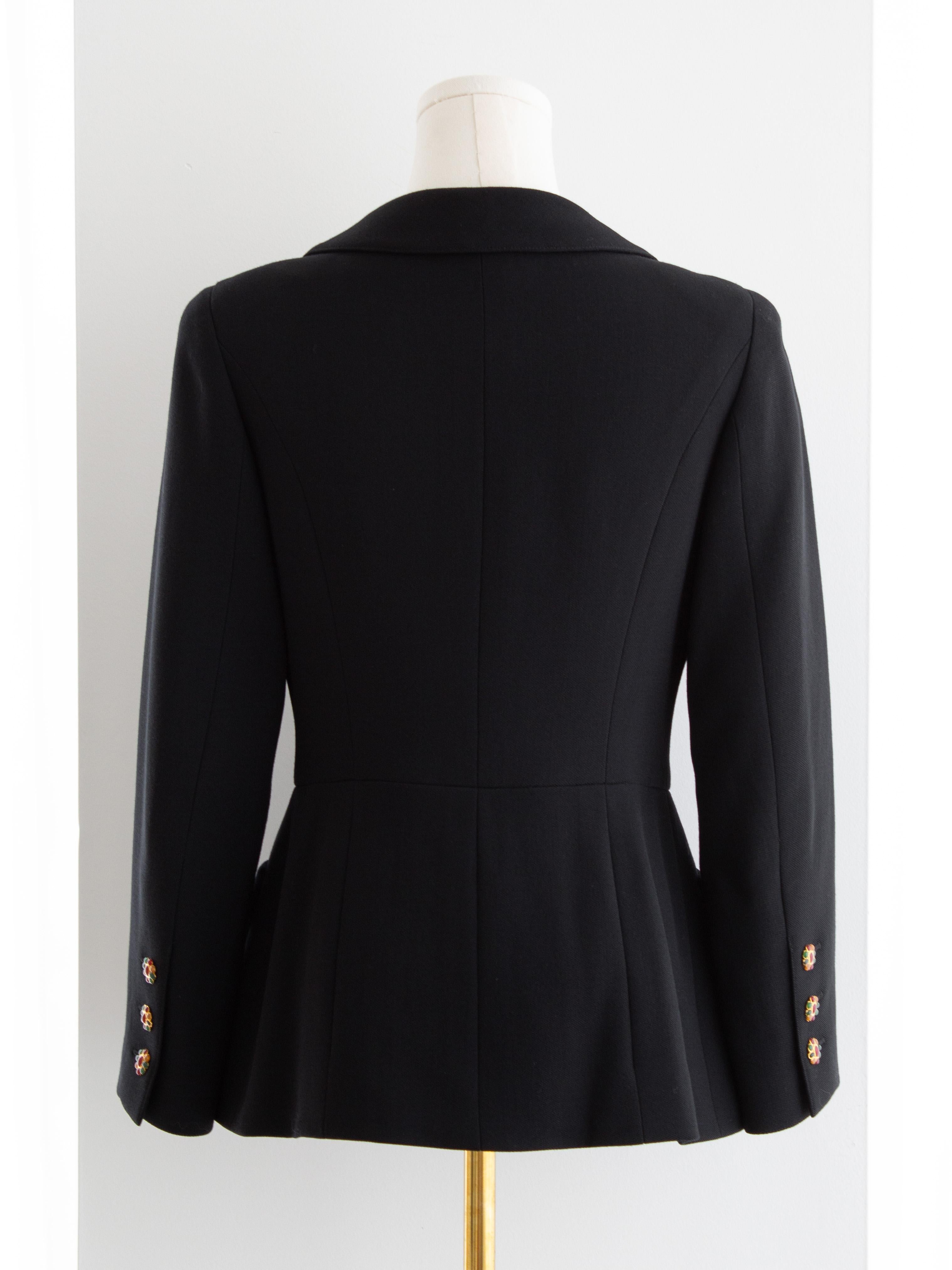 Chanel Vintage F/W 1996 Black 24K Gripoix Embellished 96A LBJ Jacket For Sale 11