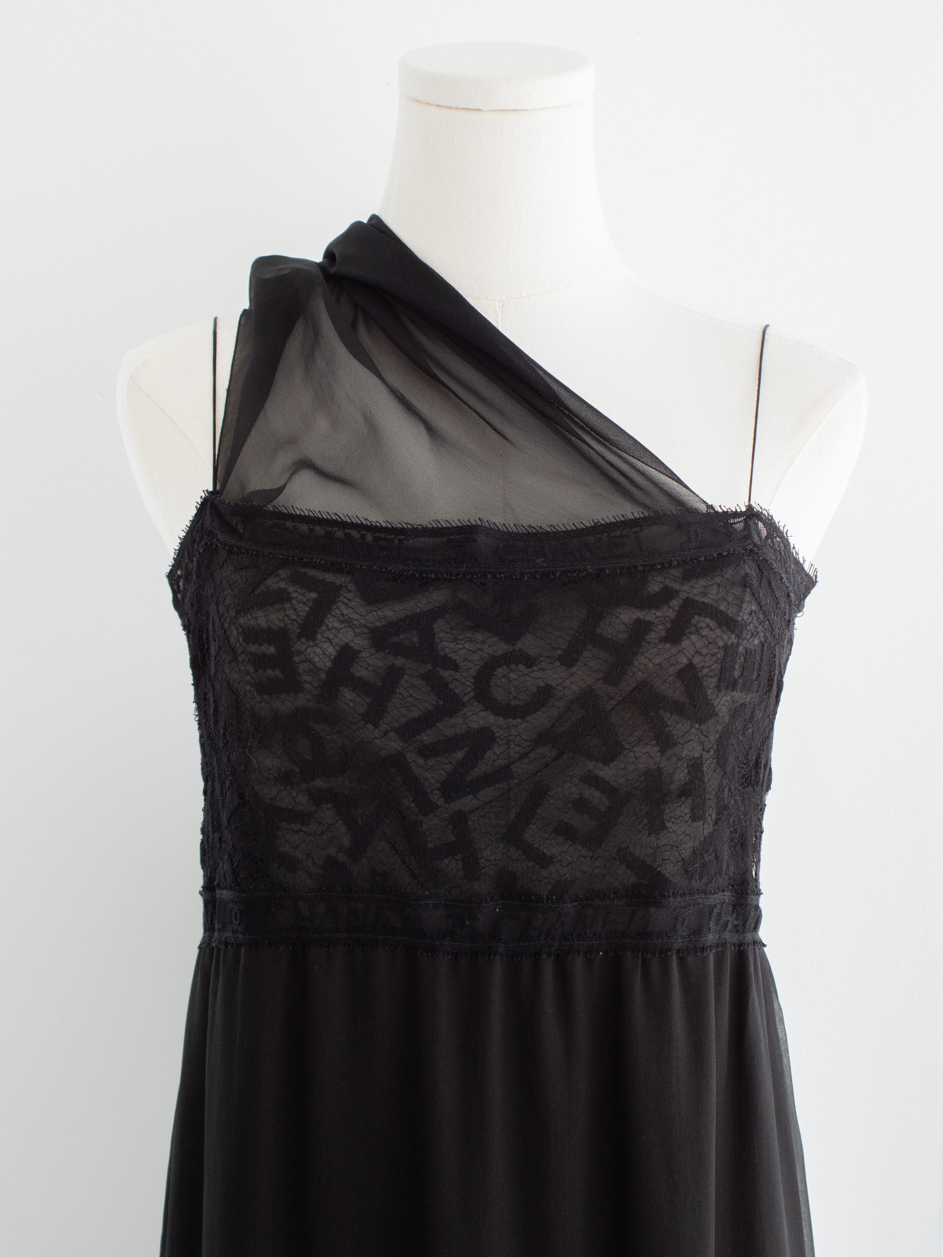 Chanel Vintage F/W 1998 Black Lace Letter Alphabet 98A Dress Gown 2