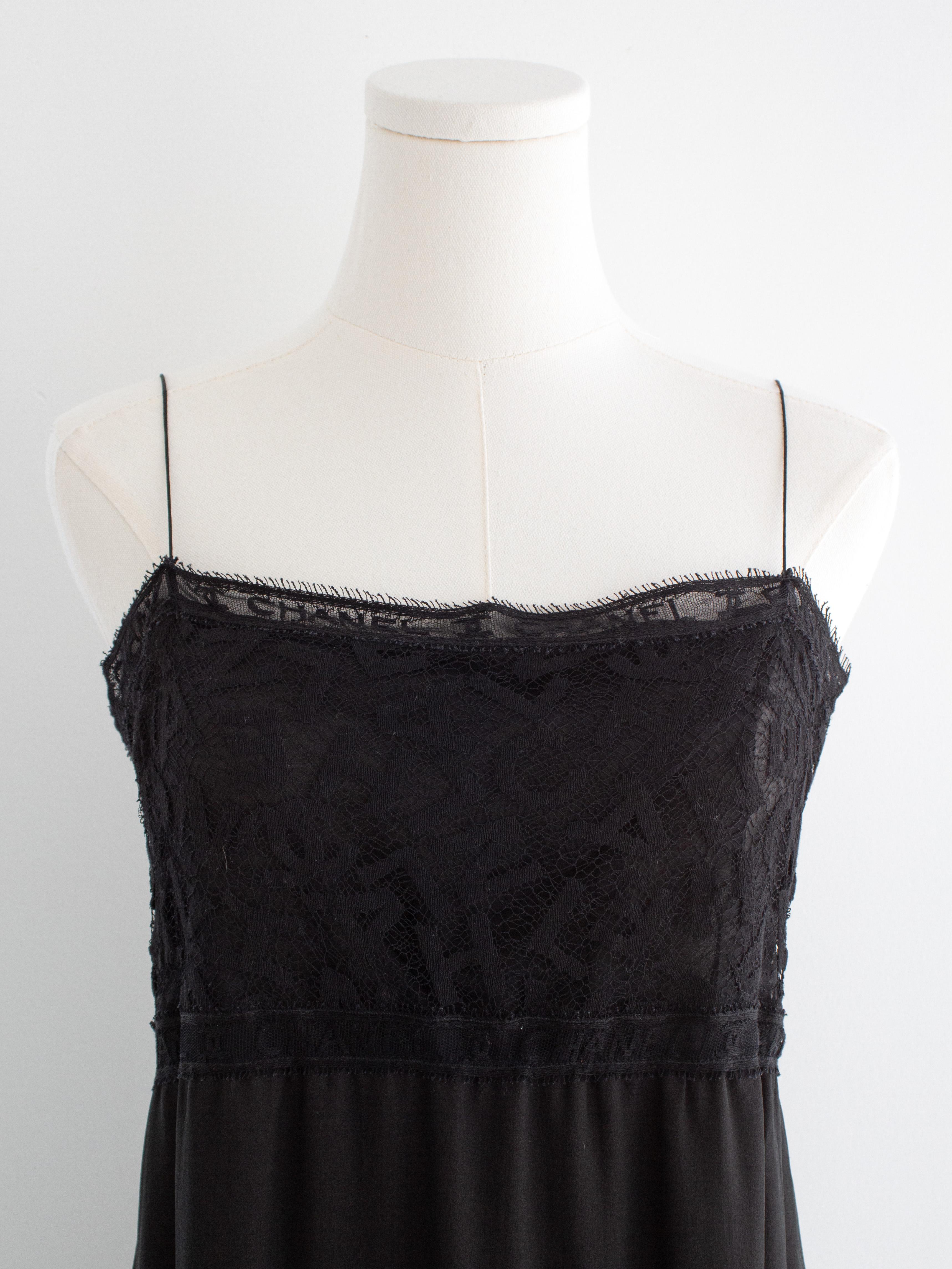 Chanel Vintage F/W 1998 Black Lace Letter Alphabet 98A Dress Gown 4