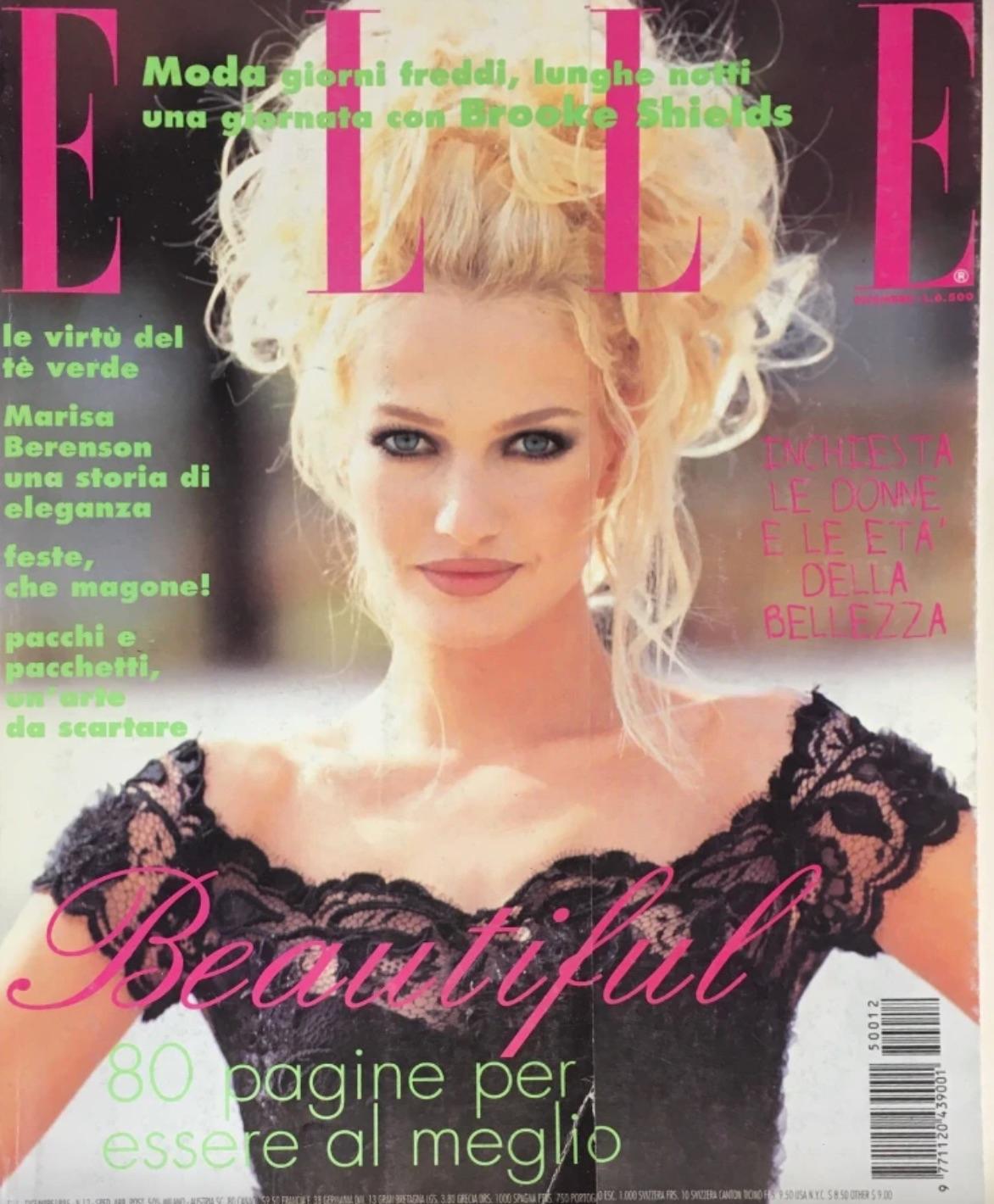 From Chanel’s iconic Fall/Winter 1995 collection, this black lace top is a rare and collectible piece seen on supermodels Kristen McMenamy, Karen Mulder, Shalom Harlow, Sibyl Buck and Kris Grikaite. Made with exquisite floral lace and dimensional