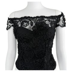Chanel Vintage F/W1995 Black Lace Flower Bustier