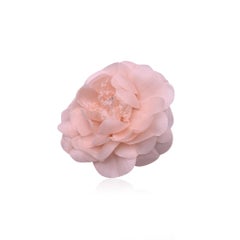 Chanel Vintage Fabric Light Pink Flower Camellia Camelia Pin Brooch