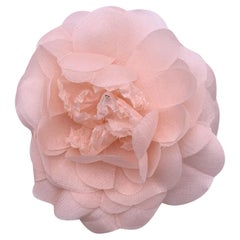 Chanel Vintage Fabric Light Pink Flower Camellia Camelia Pin Brooch