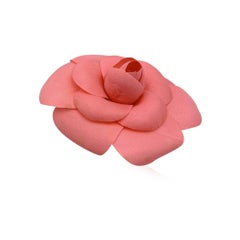 Chanel Vintage Fabric Pink Flower Camellia Camelia Pin Brooch