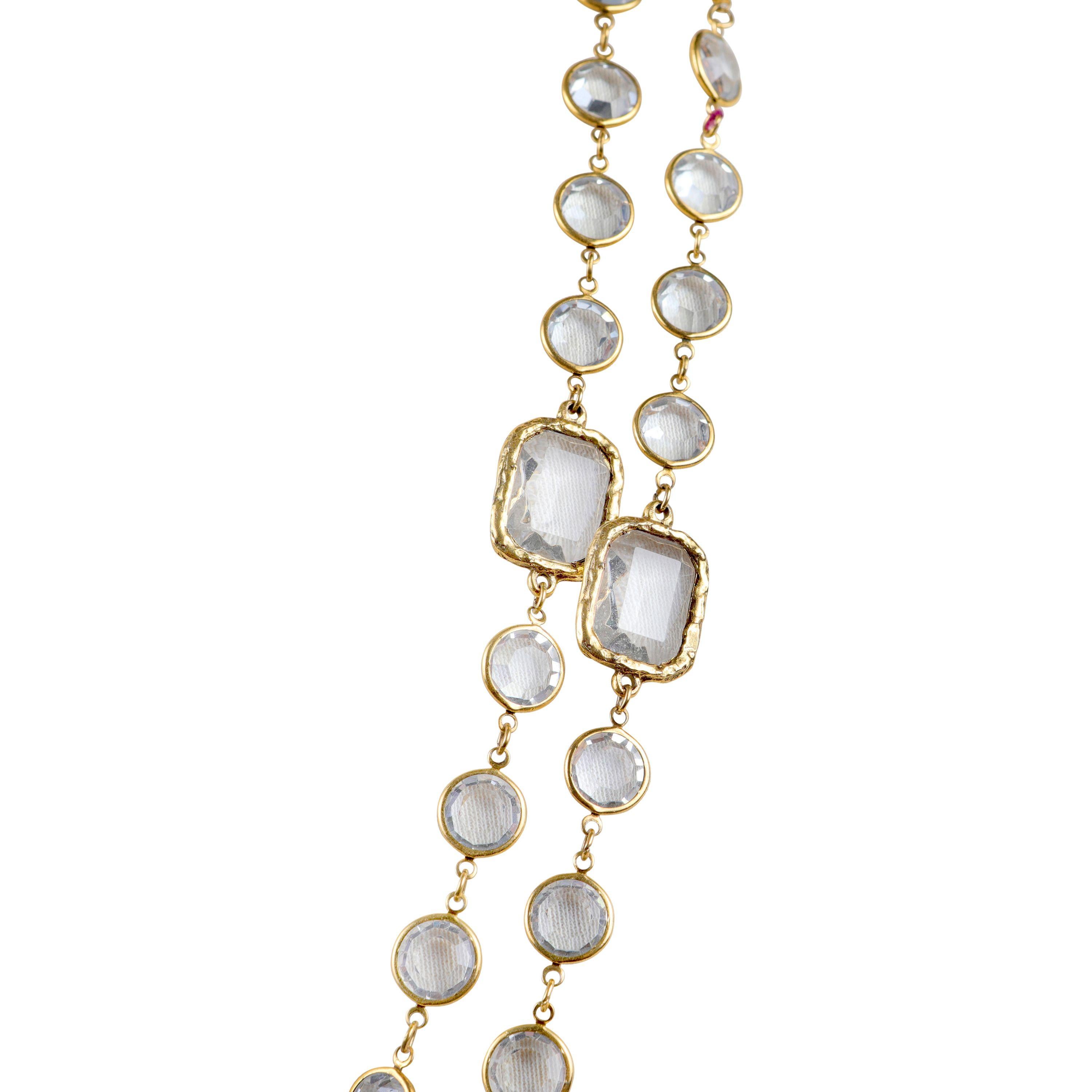 Chanel Vintage Faceted Crystal Necklace  In Good Condition For Sale In Palm Beach, FL