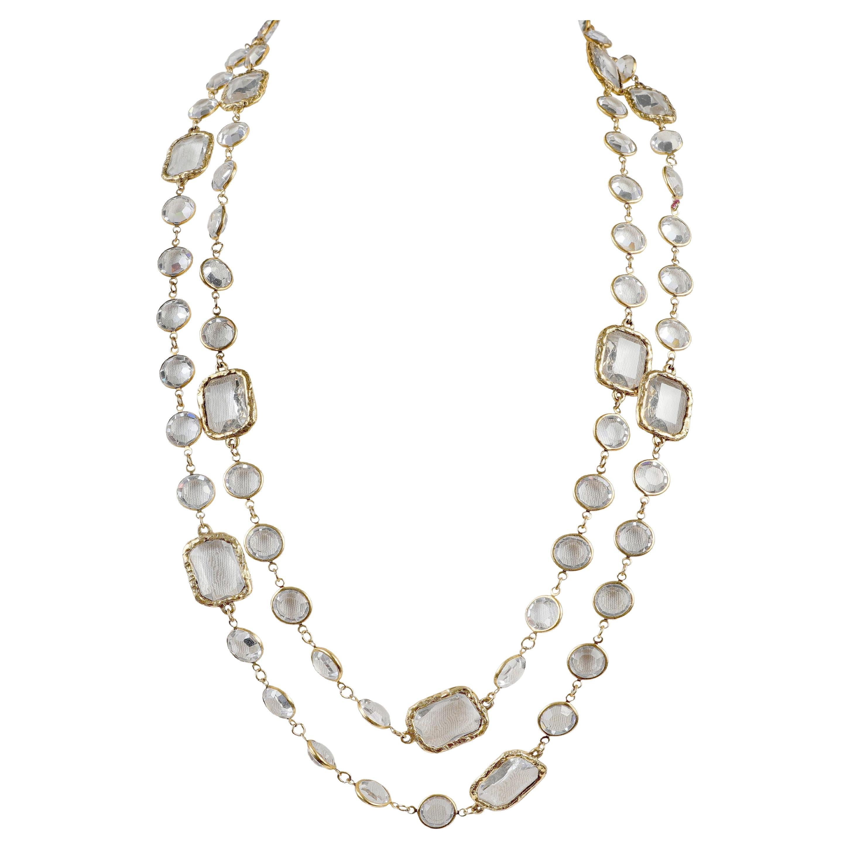 Chanel Vintage Faceted Crystal Necklace  For Sale