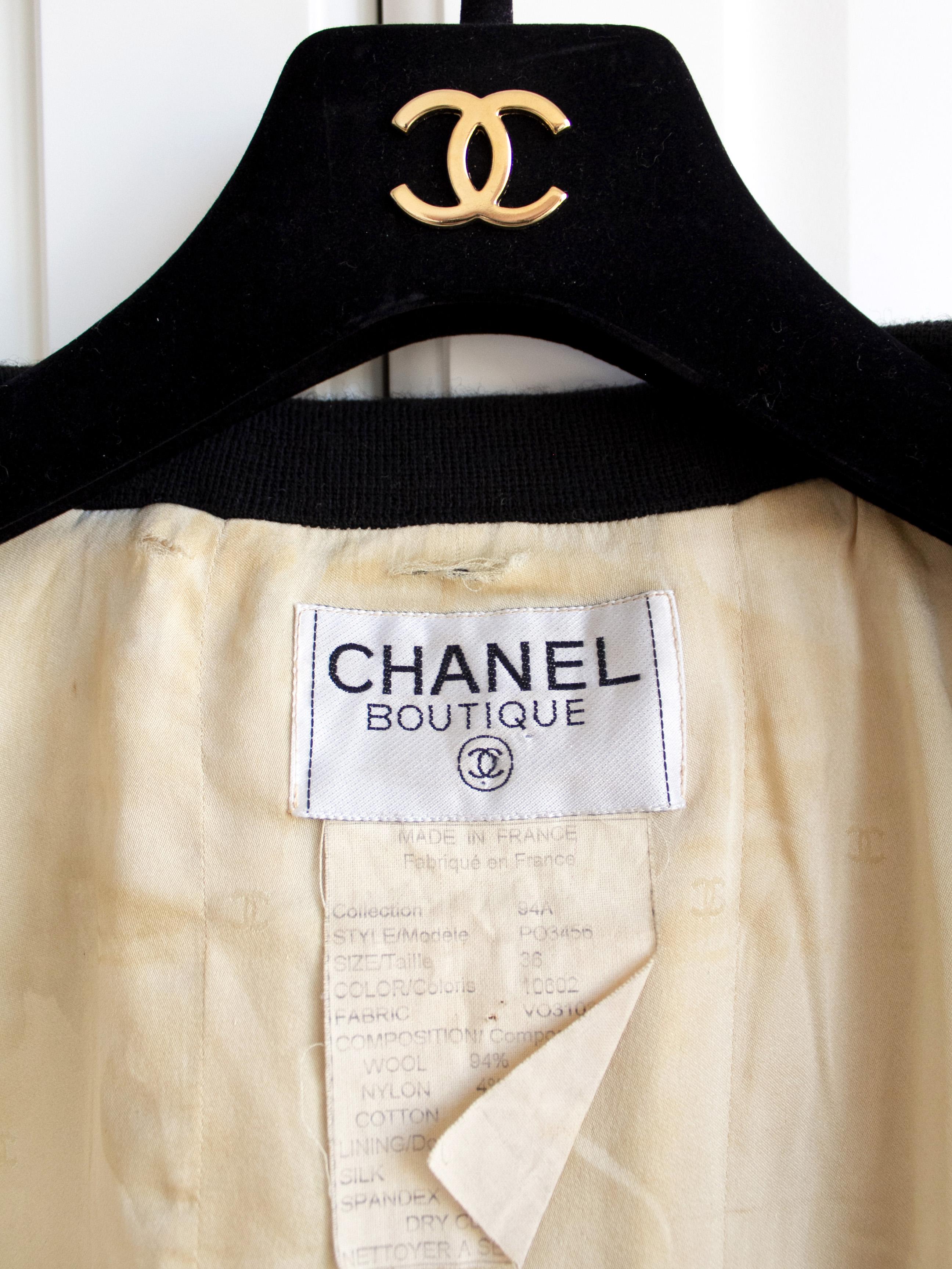 chanel vintage jacket black