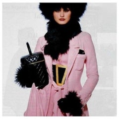 Chanel Vintage Fall 1994 Trapezoid Buckle Black Leather Corset Belt