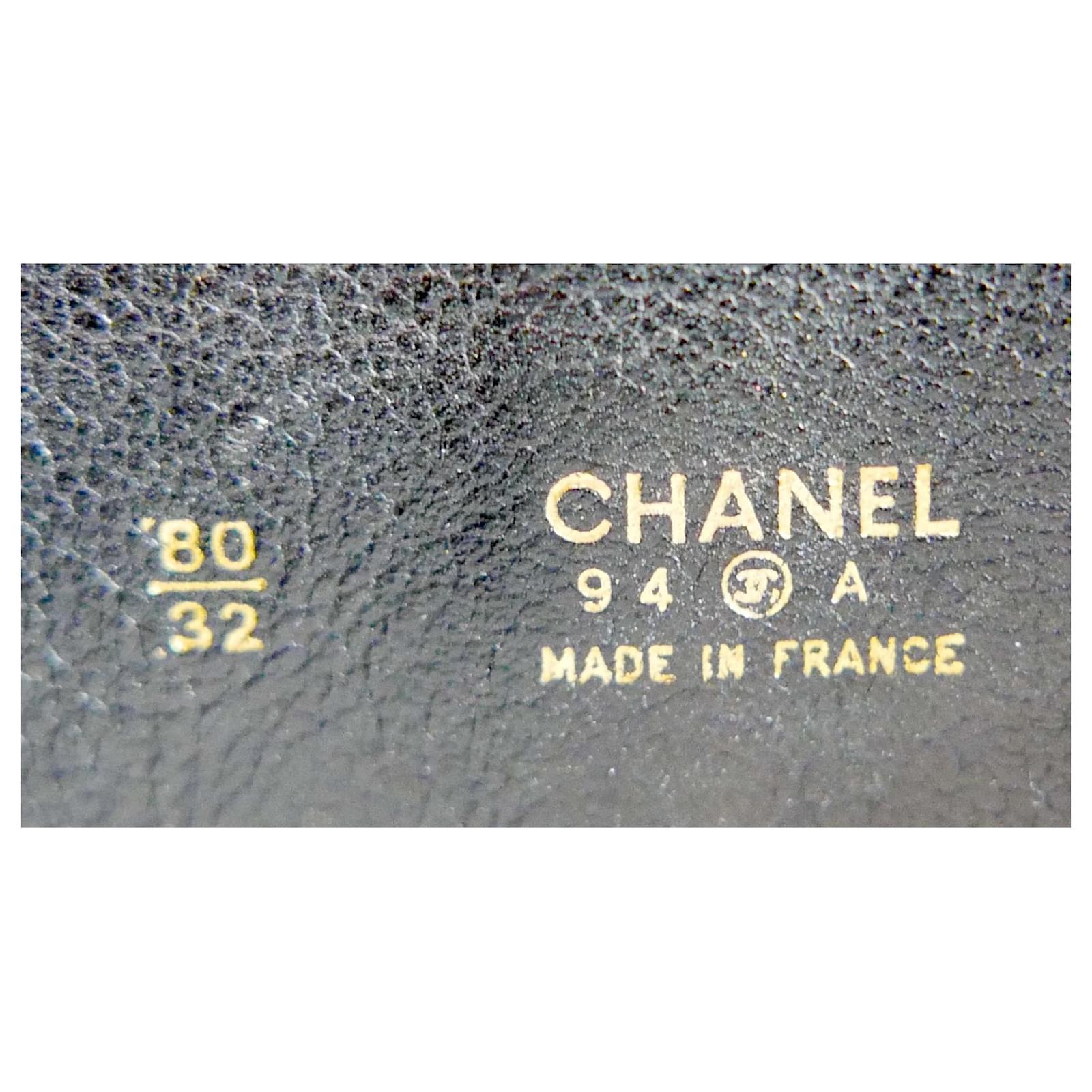 Chanel Vintage Herbst 1994 Trapezschnalle Schwarzer Lederkorsettgürtel mit Schnalle im Angebot 2