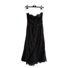 Chanel Retro Fall 1995 Black Floral Lace Sweetheart Bustier LBD 95A Dress