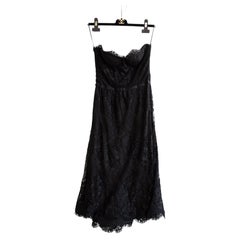 Chanel Vintage Fall 1995 Black Floral Lace Sweetheart Bustier LBD 95A Dress