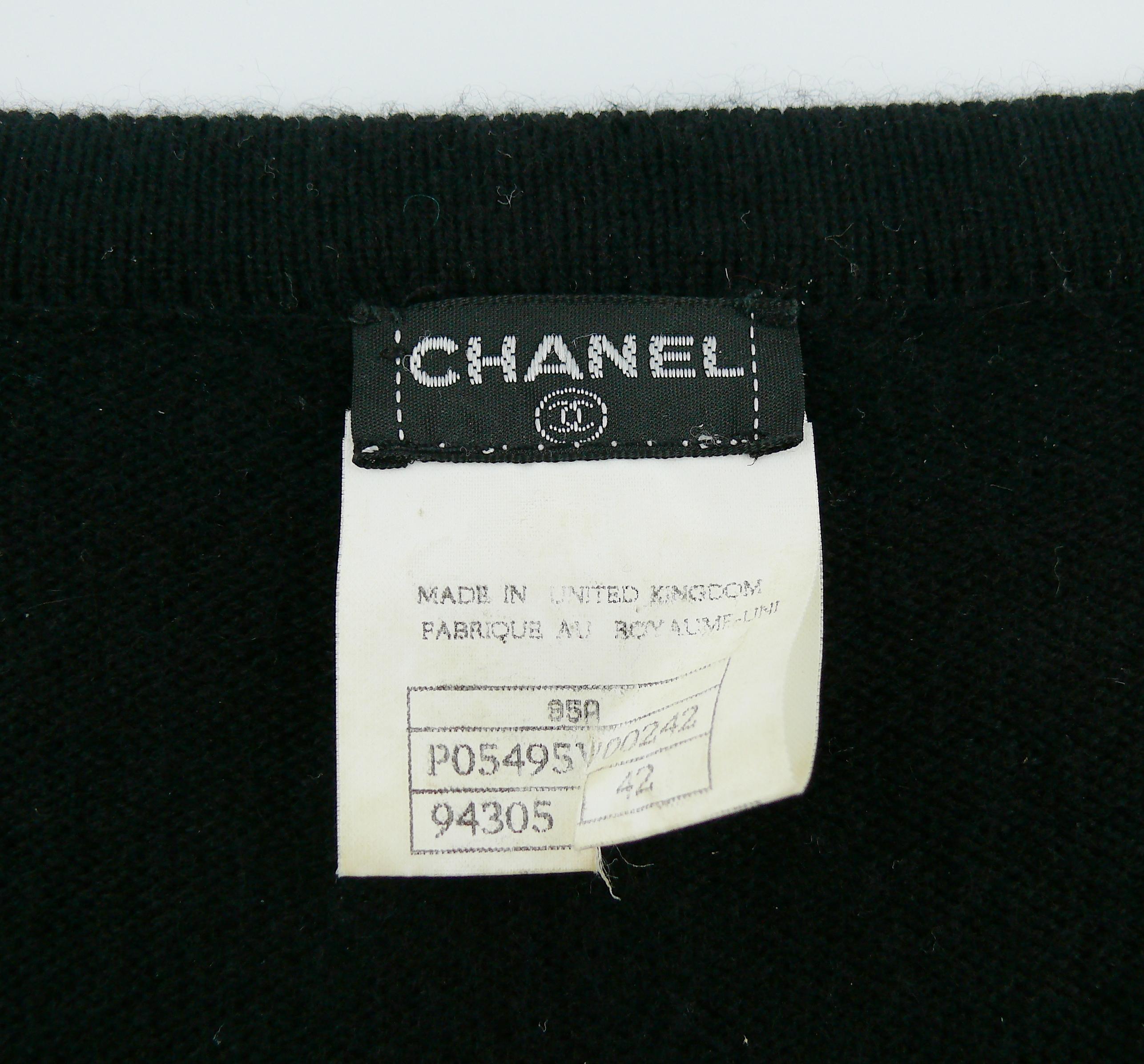 Chanel Vintage Fall 1995 Iconic Black Cashmere Cardigan 1