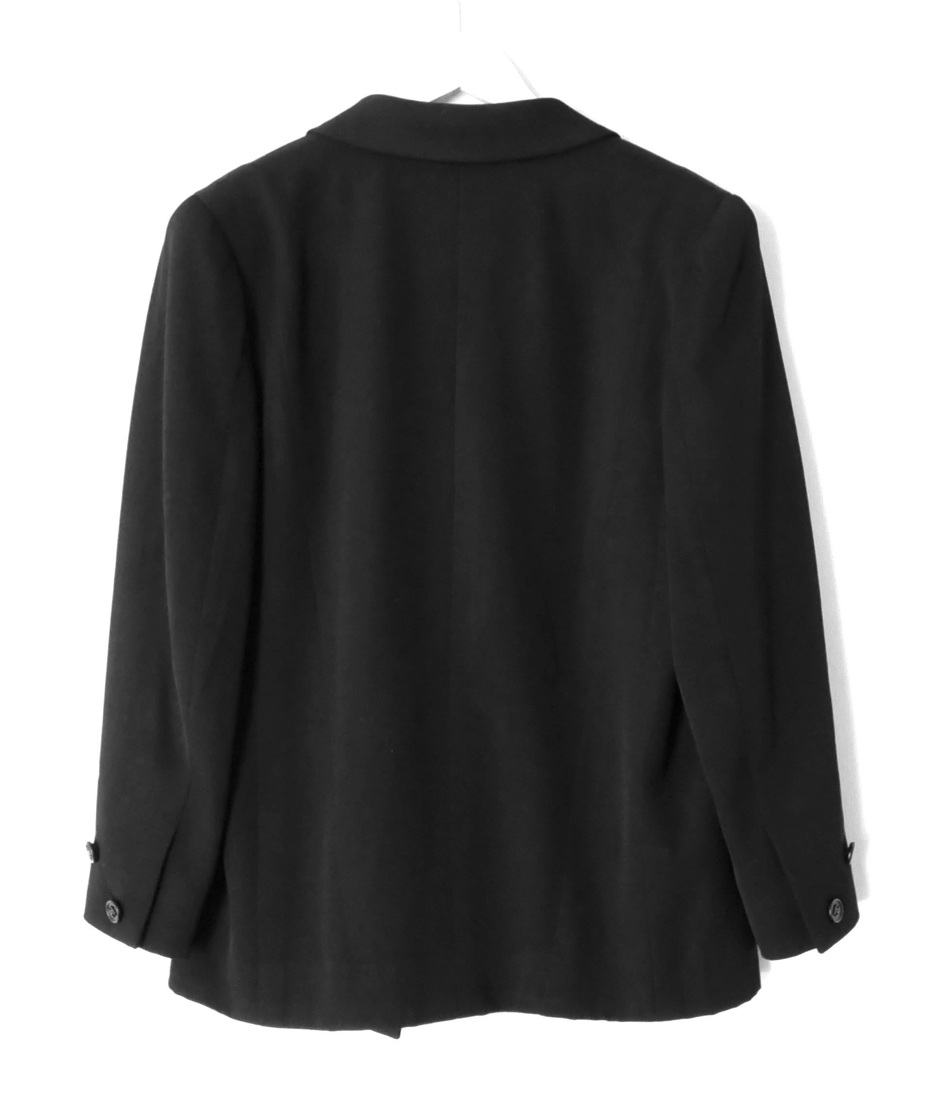 Chanel Vintage Fall 1998 Black Seam Detail Wool Jacket In Excellent Condition For Sale In London, GB