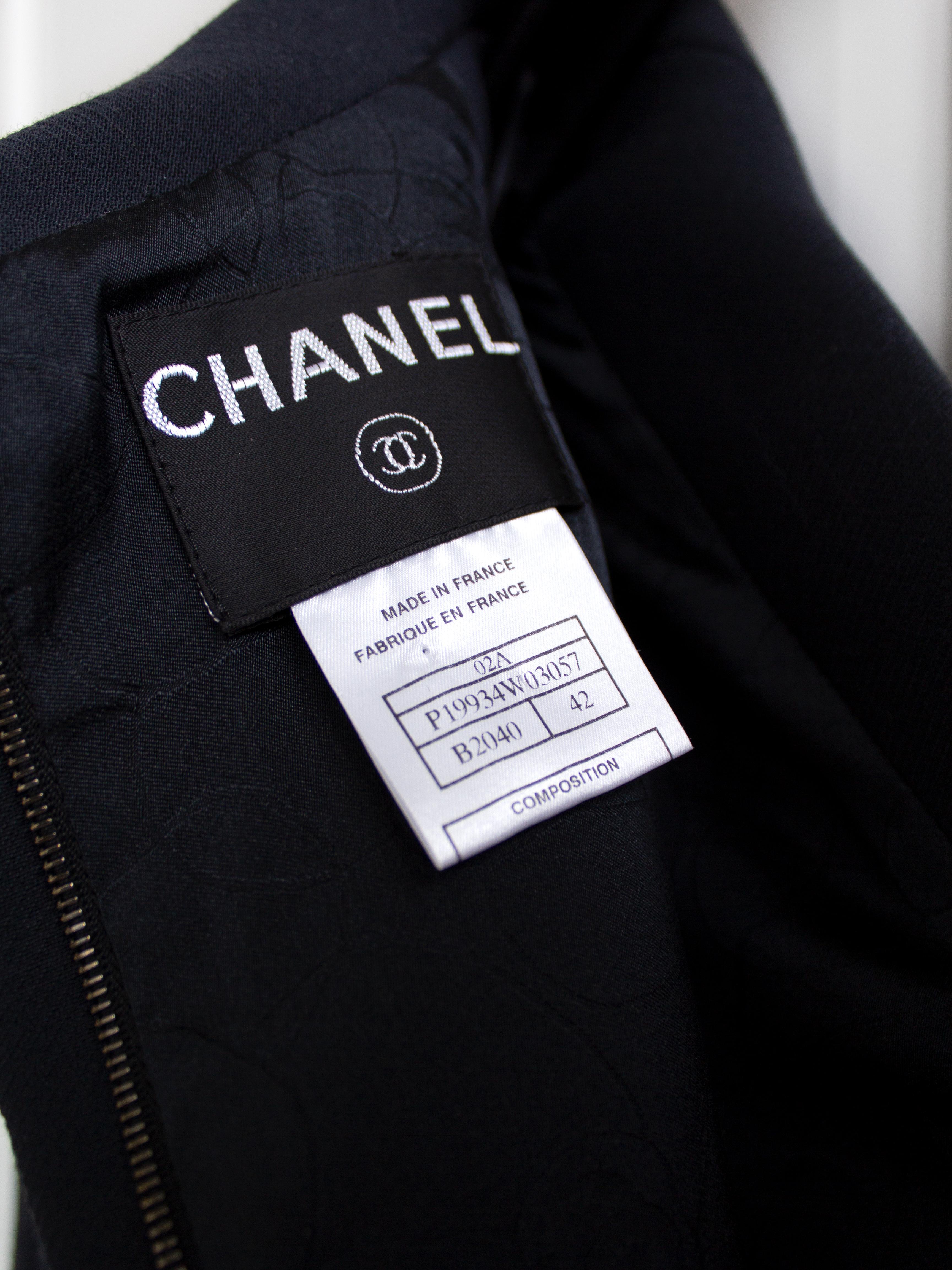 Chanel Vintage Fall 2002 Navy Blue Embellished Silver Crystal 02A Top Jacket For Sale 6