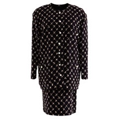 Chanel Vintage Fall/Winter 1987 Black & White “X” Tweed Jacket & Skirt Suit