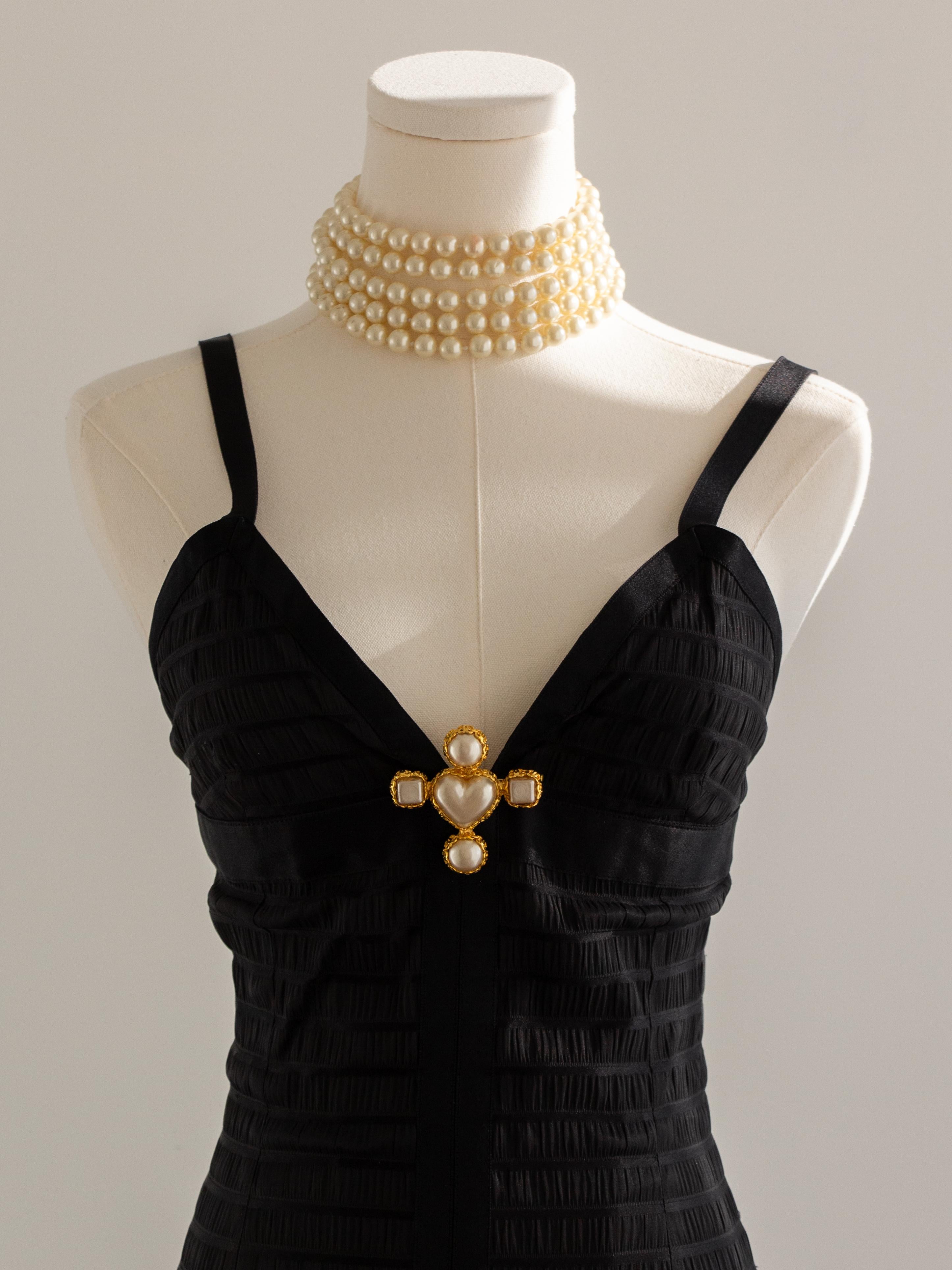 Chanel Vintage Fall/Winter 1992 Black Lesage Ribbon Silk Bodycon Midi Dress For Sale 14