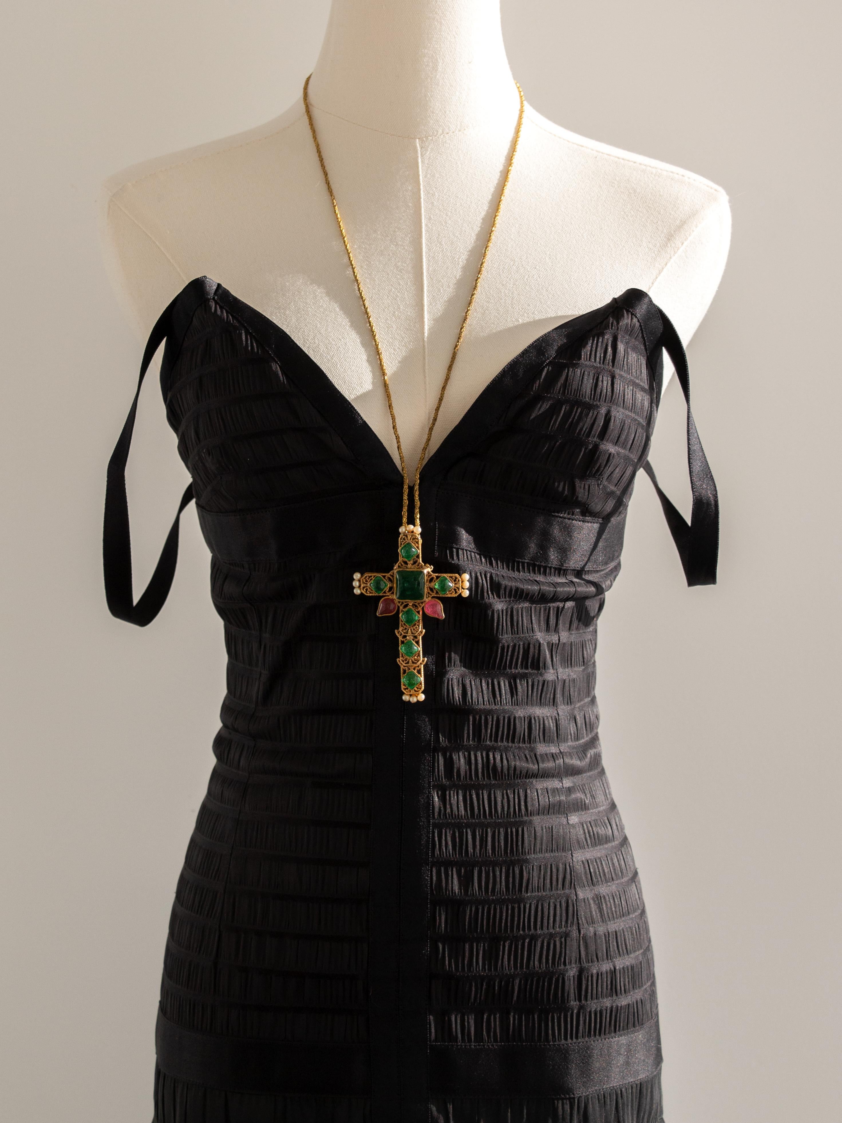Chanel Vintage Fall/Winter 1992 Black Lesage Ribbon Silk Bodycon Midi Dress For Sale 16