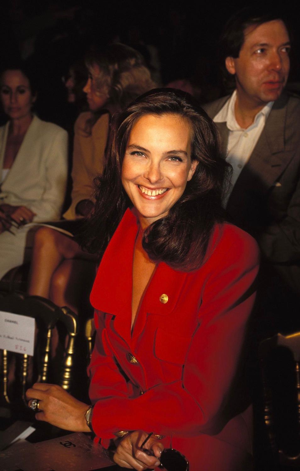 This stunning Chanel skirt suit is an iconic piece from the Fall/Winter 1992 collection. Seen on French movie icon Carole Bouquet. Crafted in a vibrant 