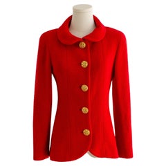 Chanel Vintage Fall/Winter 1992 Runway Parisian Red Gold Tweed Jacket