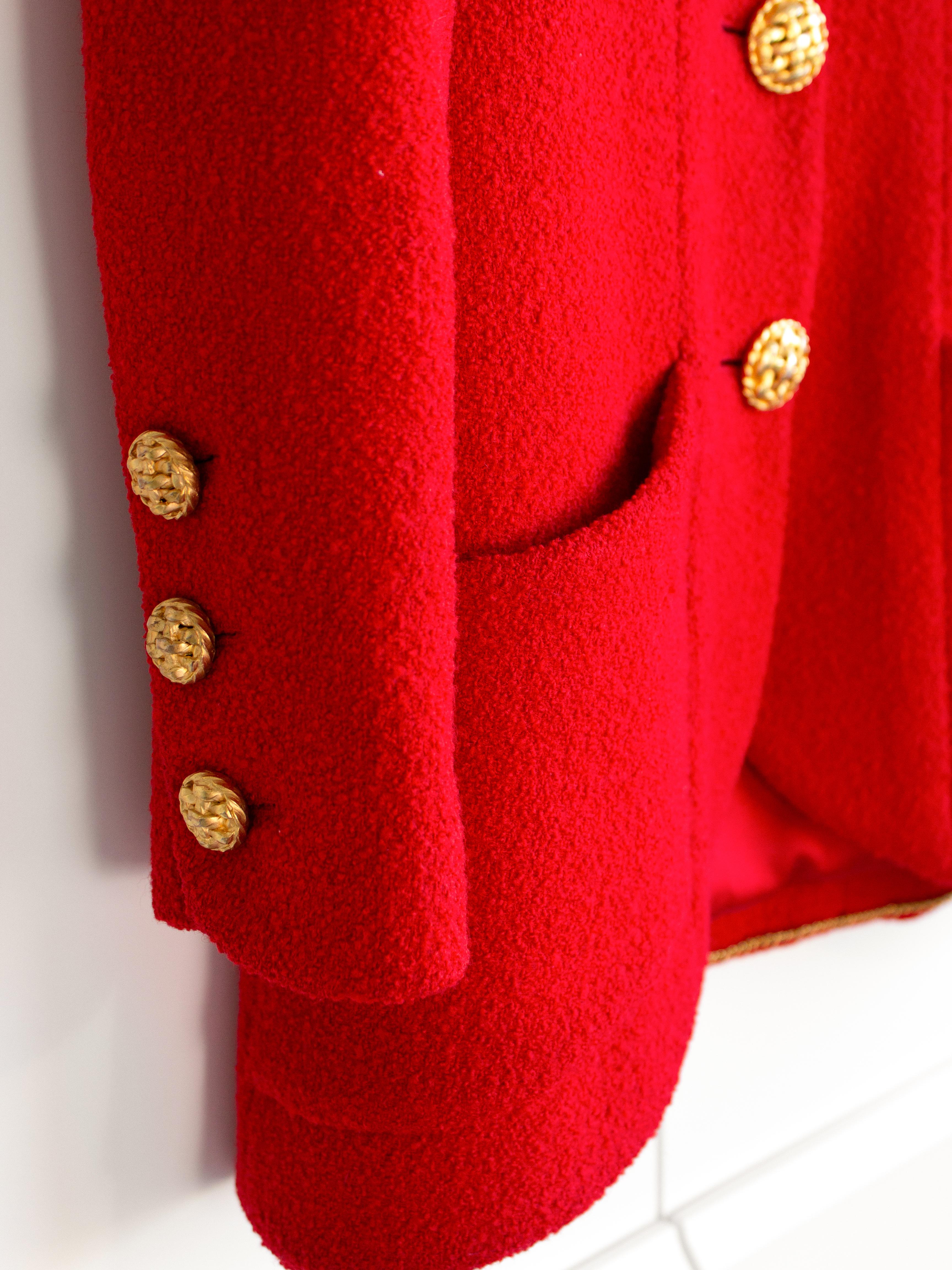 Chanel Vintage Fall/Winter 1992 Runway Parisian Red Gold Tweed Jacket Skirt Suit 5