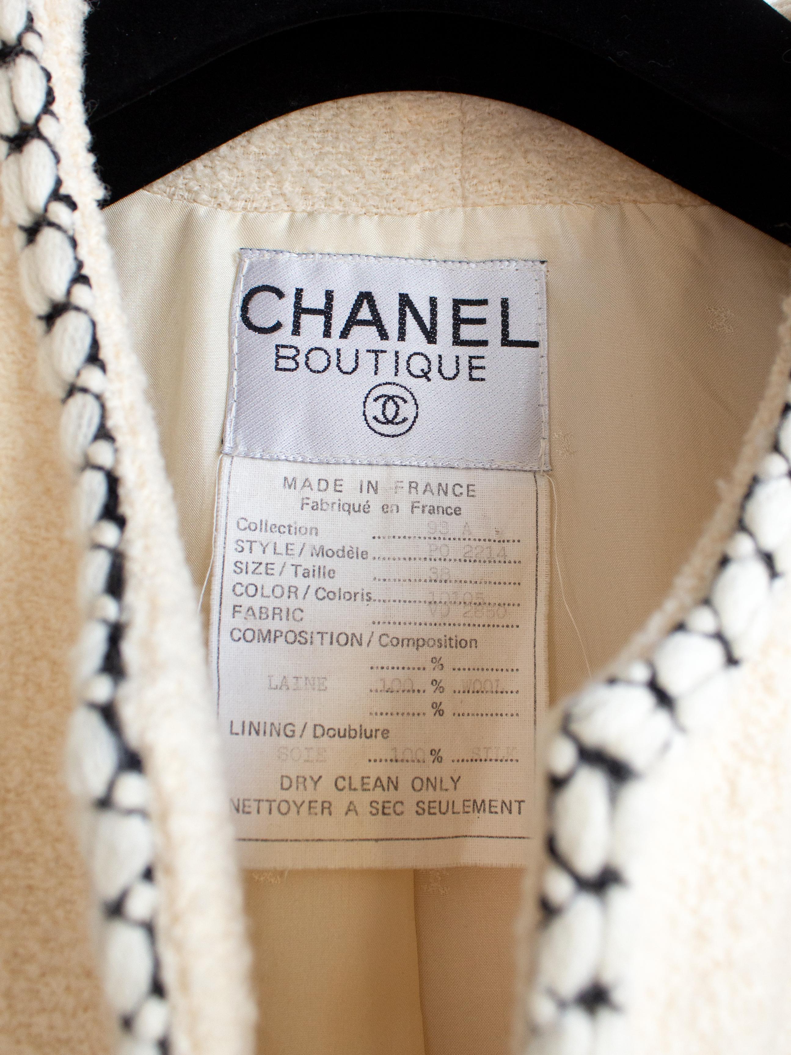 Chanel Vintage Fall/Winter 1993 Ecru Ivory Black Gold 93A Corseted