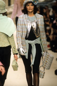 Chanel Vintage Fall/Winter 1994 Yellow Orange Multicolor Tweed CC 94A Jacket