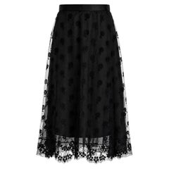 Chanel Vintage Fall/Winter 1995 Black Floral Lace 95A Midi Skirt