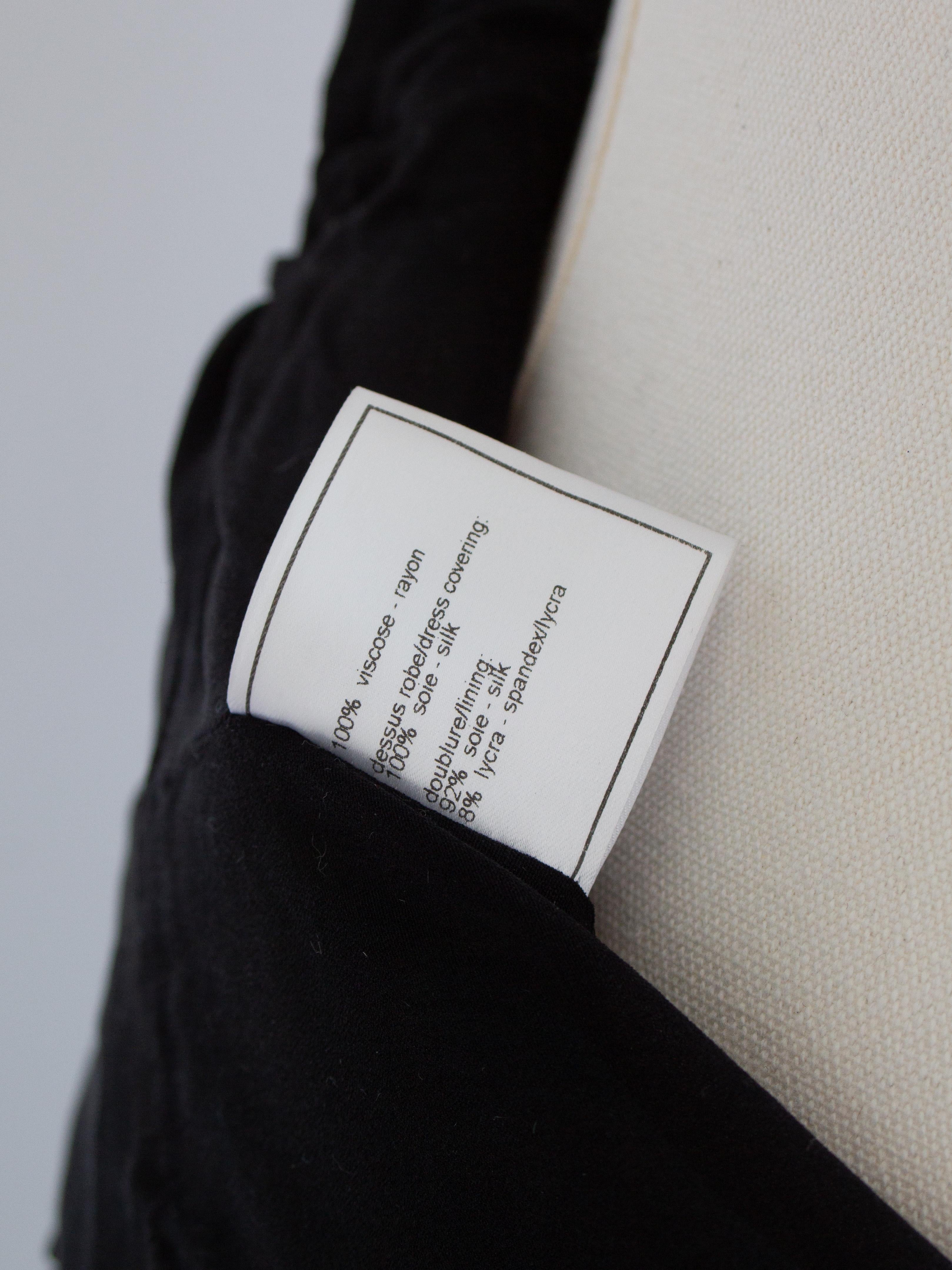 Chanel Vintage Herbst/Winter 1997 Schwarz Grün Aquarell Perlen 97A Kleid im Angebot 10