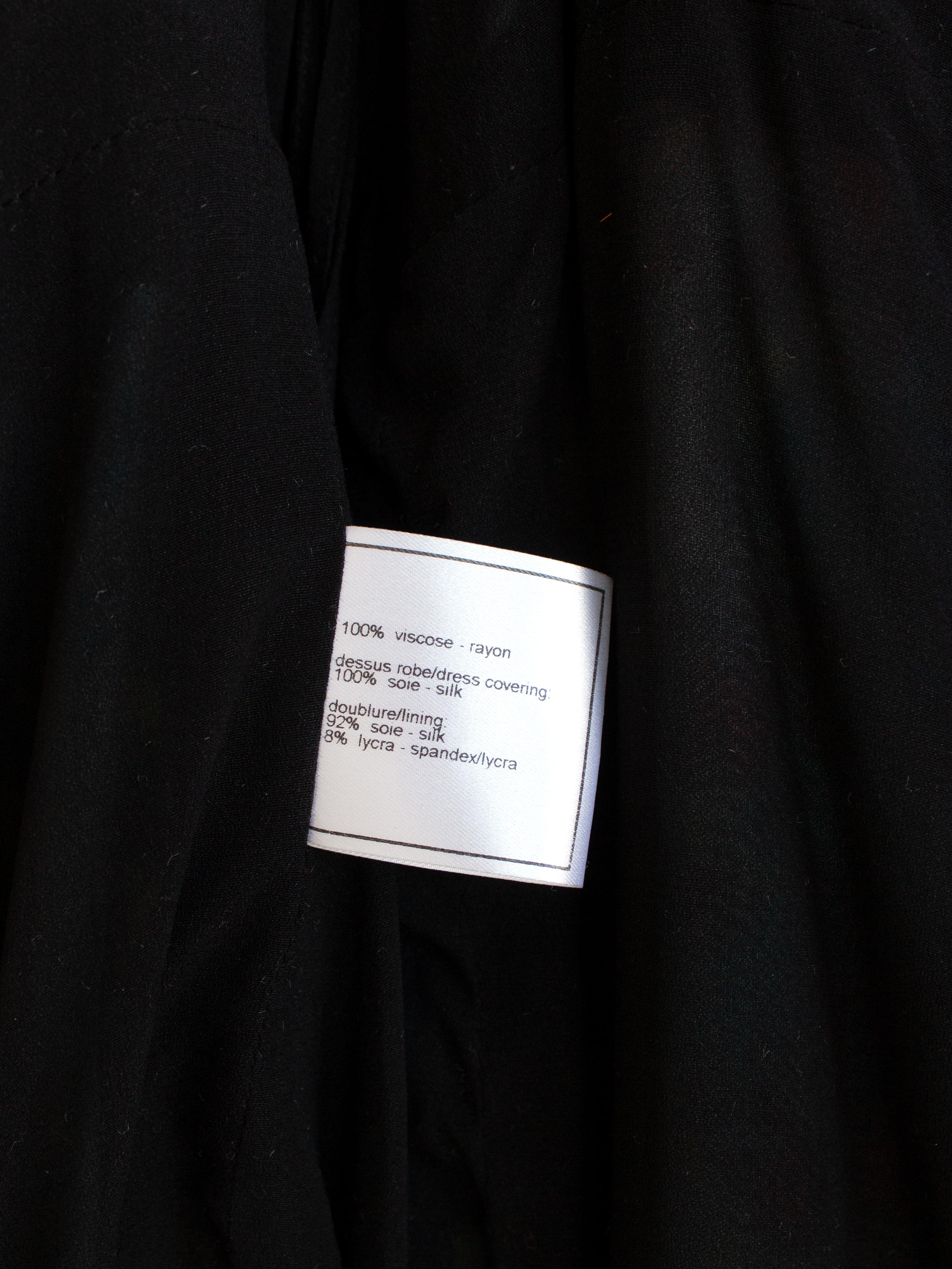 Chanel Vintage Fall/Winter 1997 Black Green Watercolor Beaded 97A Gown Dress For Sale 15