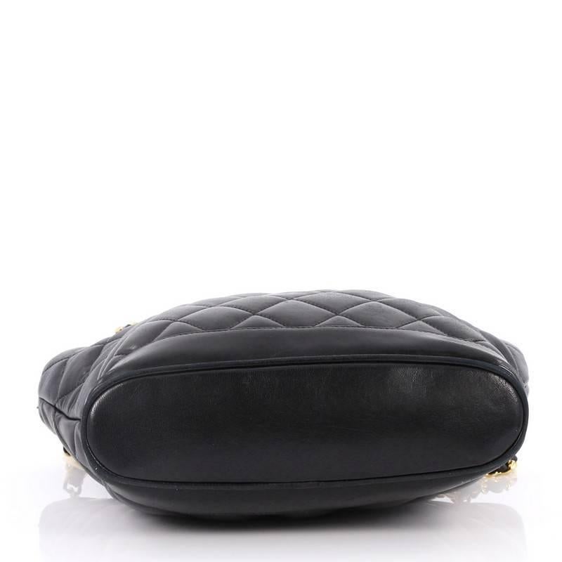 Chanel Vintage Fan Tote Quilted Lambskin Small In Good Condition In NY, NY