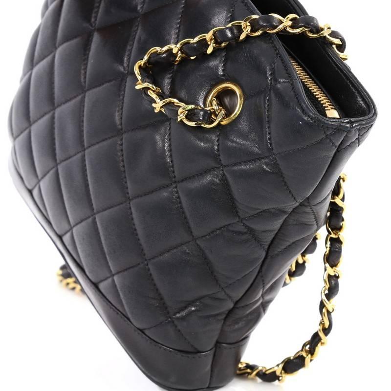 Chanel Vintage Fan Tote Quilted Lambskin Small 1