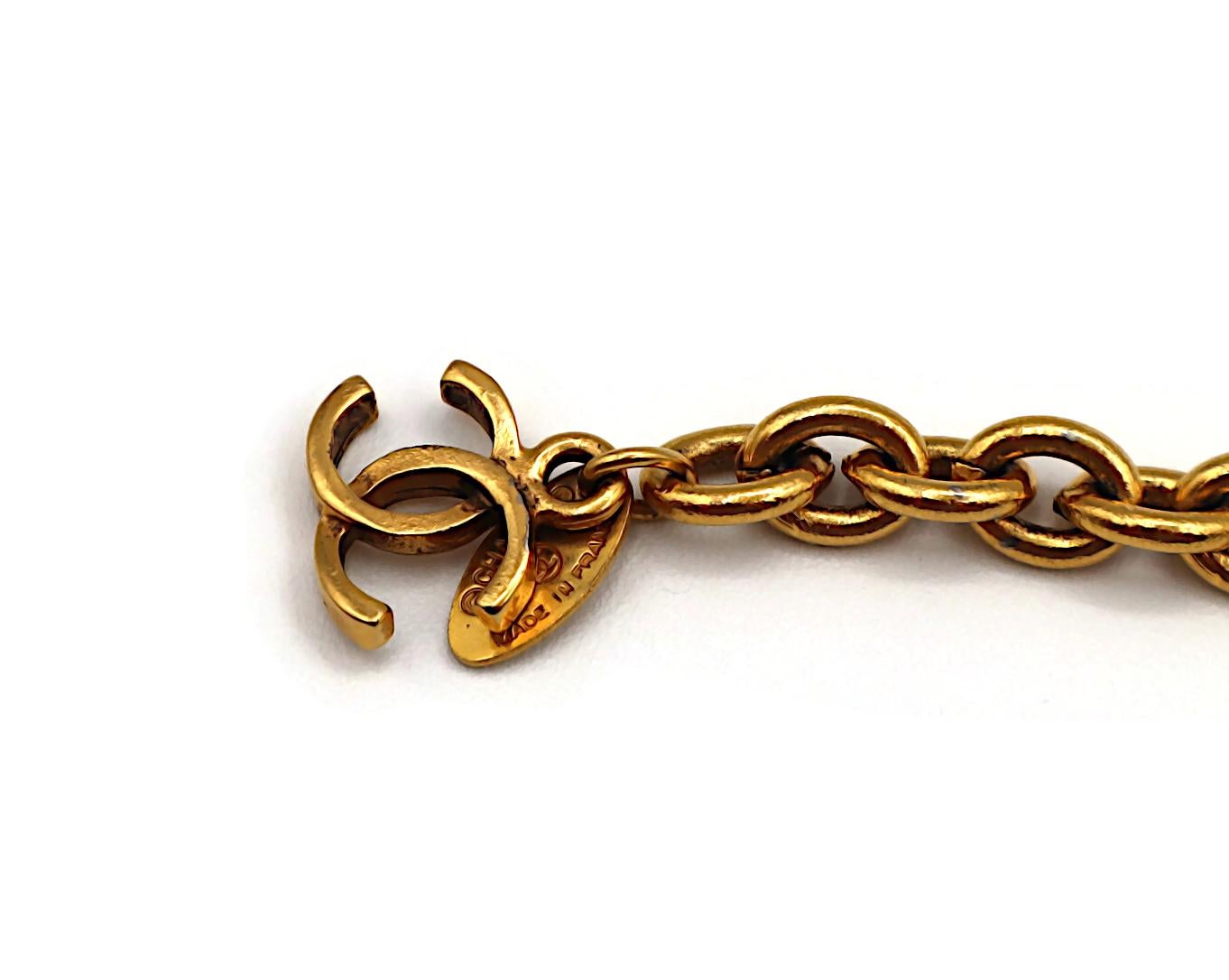 Donna Chanel Bracciale vintage con perle finte e perline dorate a più fili in vendita