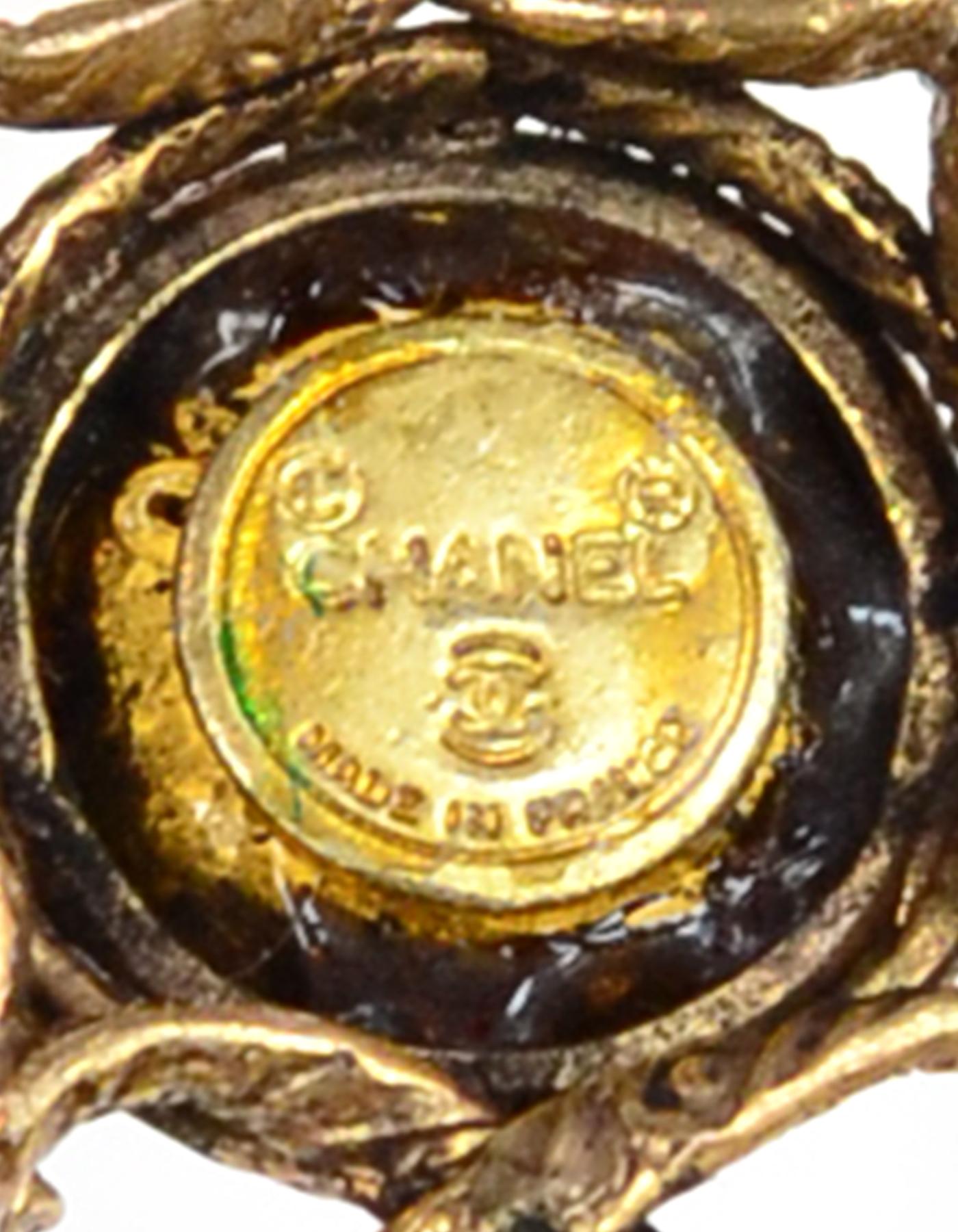 Women's Chanel Vintage Faux Pearls & Amber/Pink/Amethyst Gripoix Brooch Pin