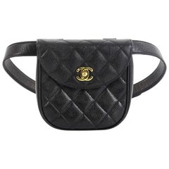 Chanel Vintage Flap Belt Bag Quilted Caviar Mini at 1stDibs