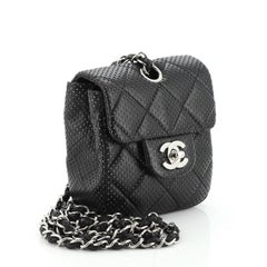 Chanel Vintage Flap Crossbody Bag Quilted Perforated Lambskin Mini