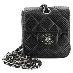 Chanel Vintage Flap Crossbody Bag Quilted Perforated Lambskin Mini