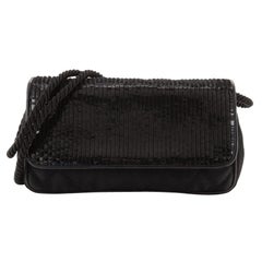 Chanel Vintage Flap Shoulder Bag Sequin Embellished Satin Small
