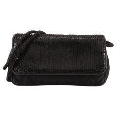 Chanel Vintage Flap Shoulder Bag Sequin Embellished Satin Small