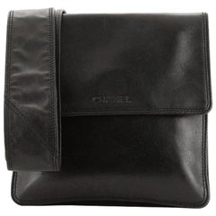 Chanel Vintage Flat Crossbody Bag Leather Small