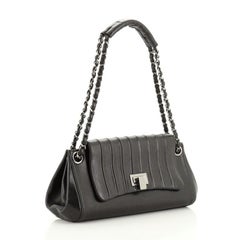 Chanel Vintage Flip Clasp Accordion Flap Bag Vertical Quilt Lambskin Small