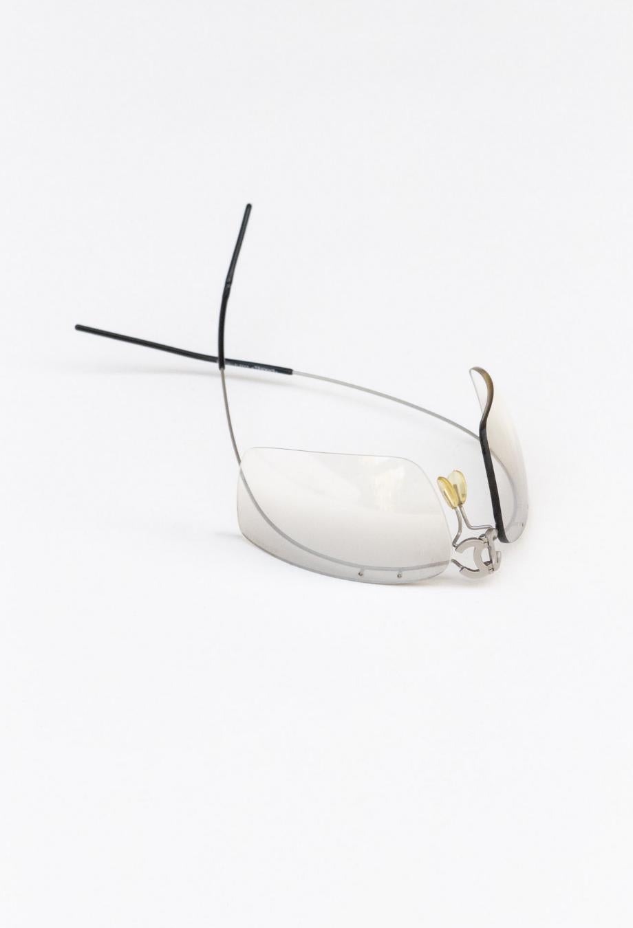 Gray Chanel Vintage Fold-Up CC Logo Glasses Sunglasses For Sale