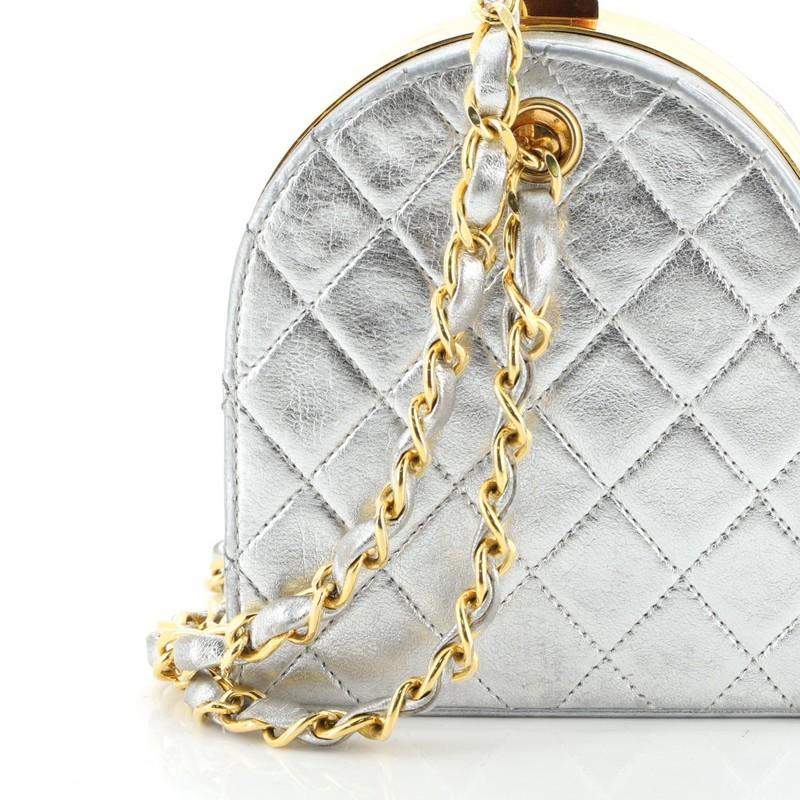 Chanel Vintage Frame Clutch Bag Quilted Leather Mini 2