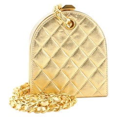 Chanel Vintage Frame Clutch Bag Quilted Leather Mini