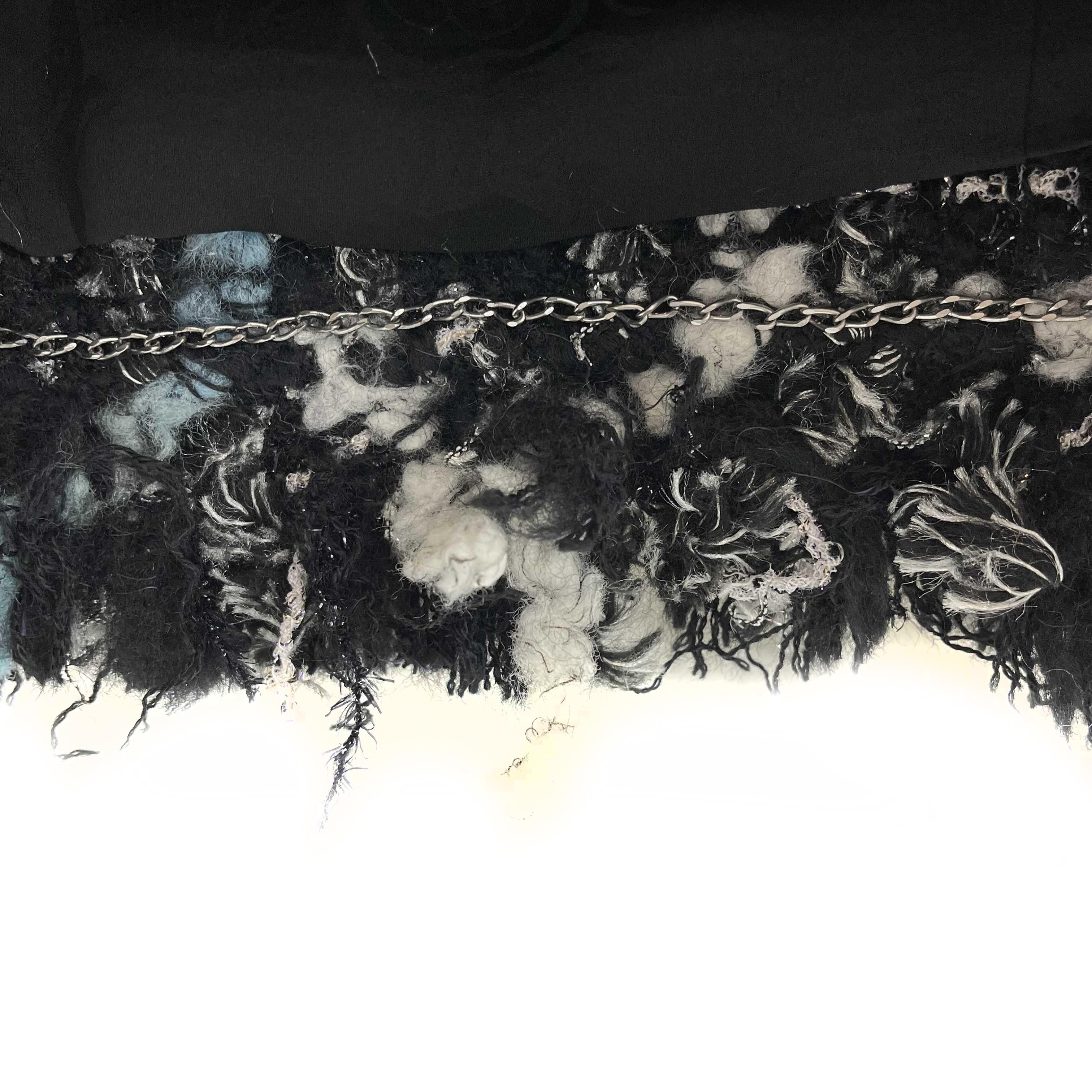 CHANEL - Vintage Frayed Tweed Collarless Blazer - CC Buttons 40 US 8 11