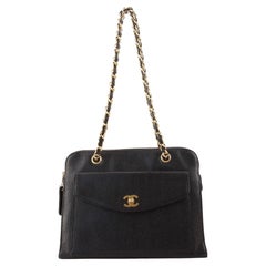 Chanel Vintage Front Pocket Camera Bag Caviar Large