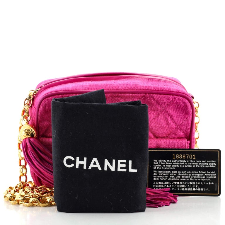 Chanel Vintage Front Pocket Camera Bag Quilted Canvas Mini For Sale at