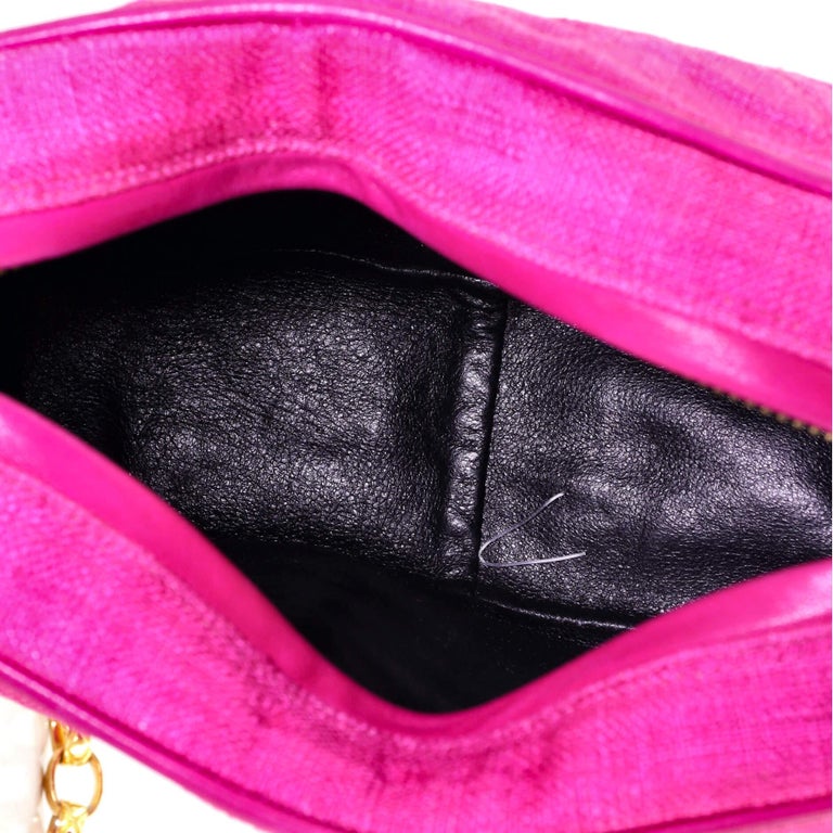 Chanel Vintage Front Pocket Camera Bag Quilted Canvas Mini For Sale at