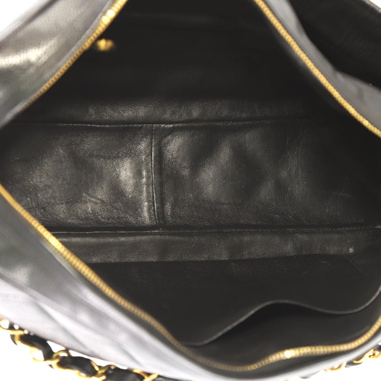 Chanel Vintage Front Pocket Camera Bag Quilted Caviar Large at