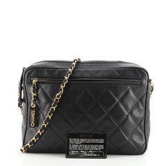 Chanel Vintage Front Pocket Camera Bag Quilted Caviar Small