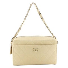 Chanel Vintage Front Pocket Camera Bag Quilted Caviar Small